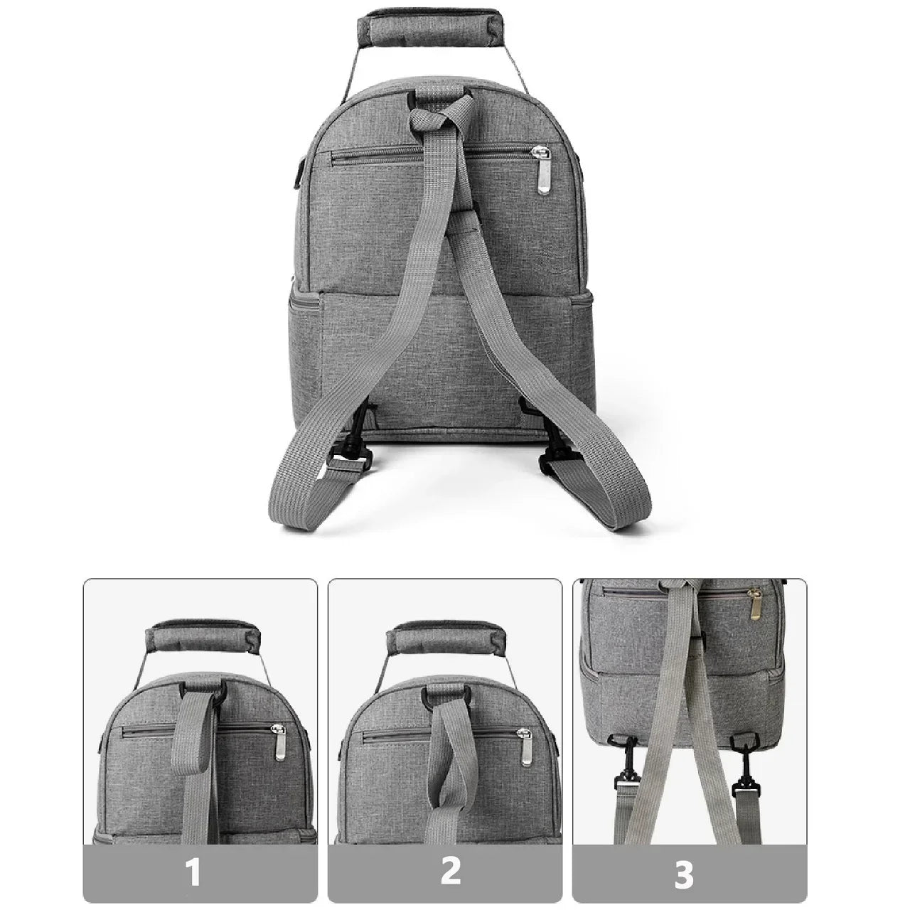 Sac à dos bébé isotherme gris - Gris / 11L