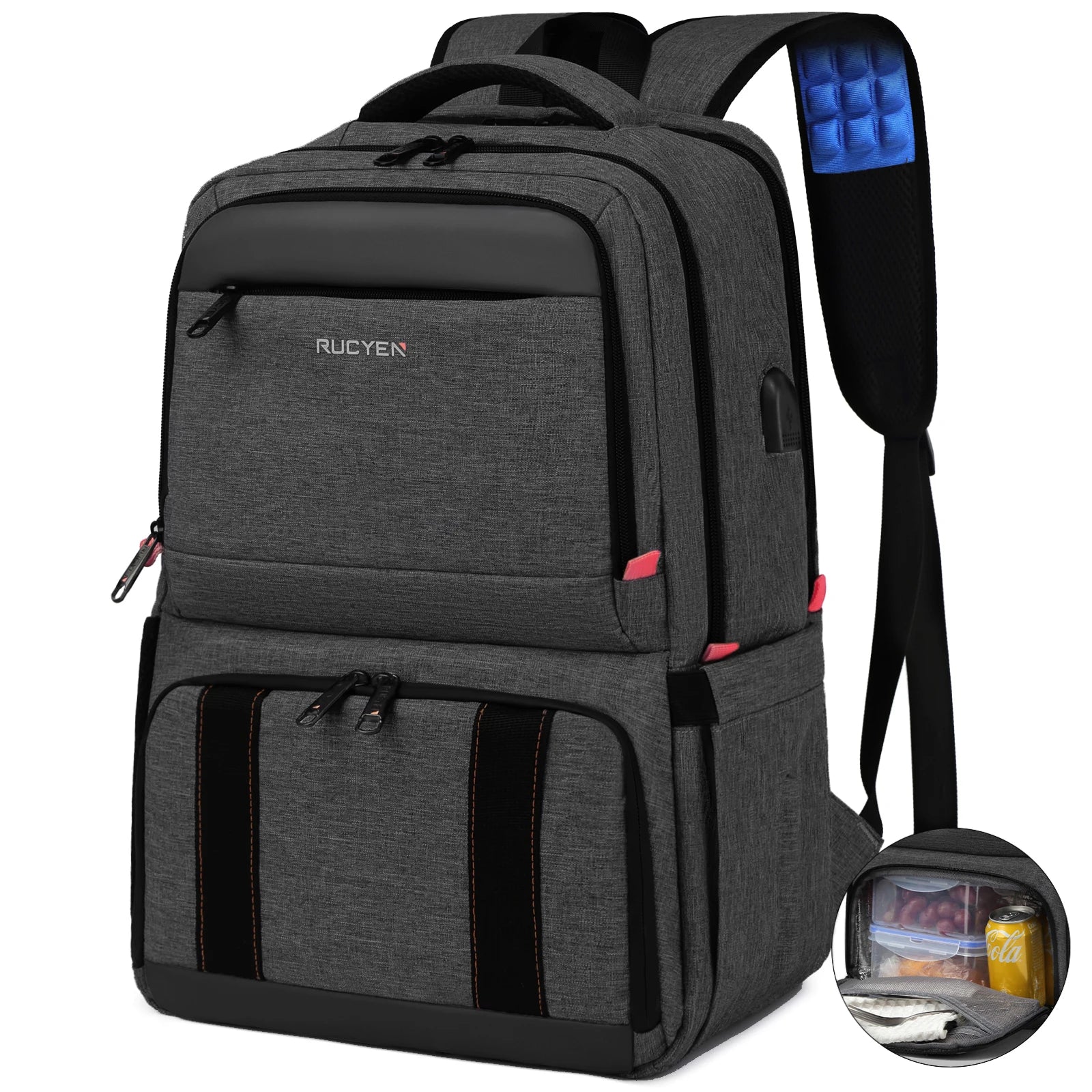 Sac à dos noir avec poche isotherme 30L - Noir / France