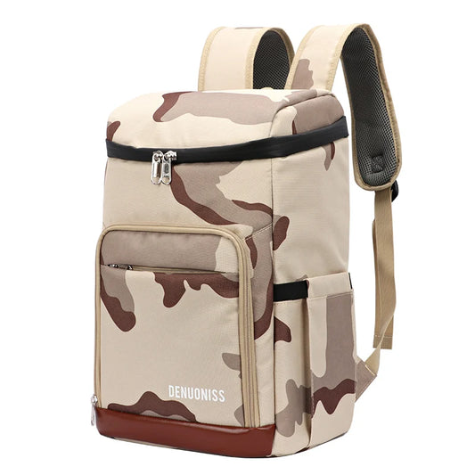 Sac à dos isotherme repas - Marron camouflage / 31X21X43CM (28 litres) / France